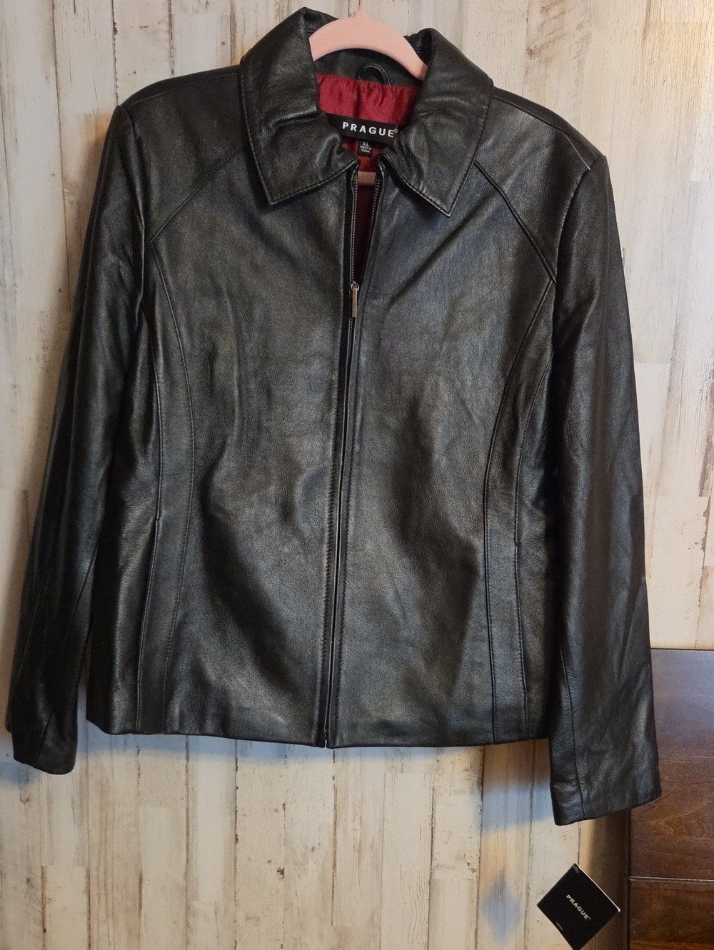 Prague Women's Black Leather Zip Jacket